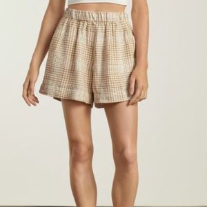 Everlane - The Linen Boxer Short (Size S) - Color: Iced Coffee Grid